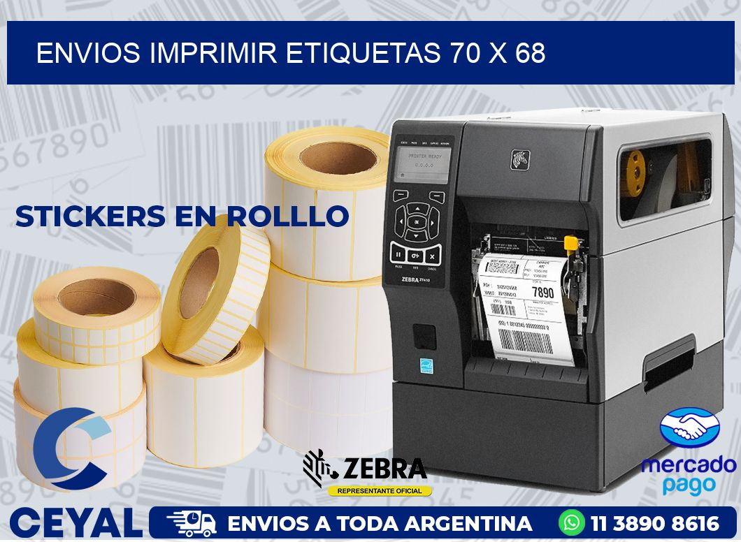 ENVIOS IMPRIMIR ETIQUETAS 70 x 68