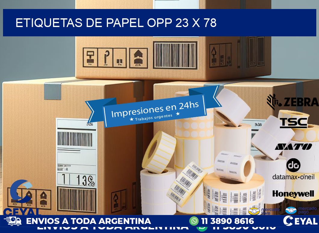 ETIQUETAS DE PAPEL OPP 23 x 78