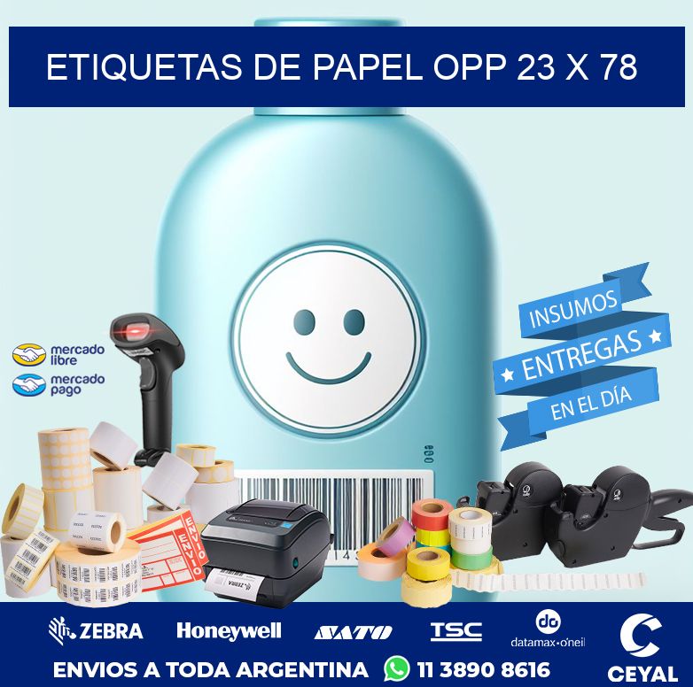 ETIQUETAS DE PAPEL OPP 23 x 78