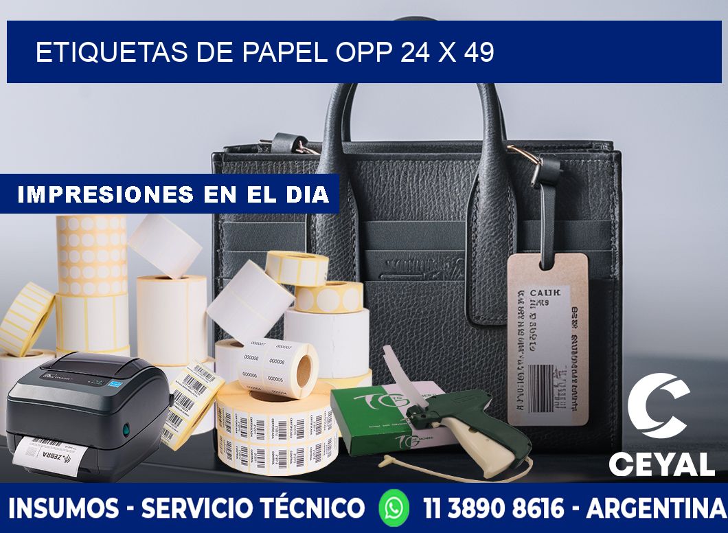 ETIQUETAS DE PAPEL OPP 24 x 49