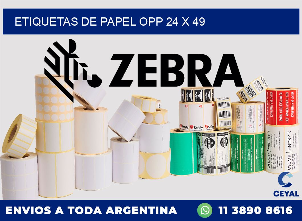 ETIQUETAS DE PAPEL OPP 24 x 49