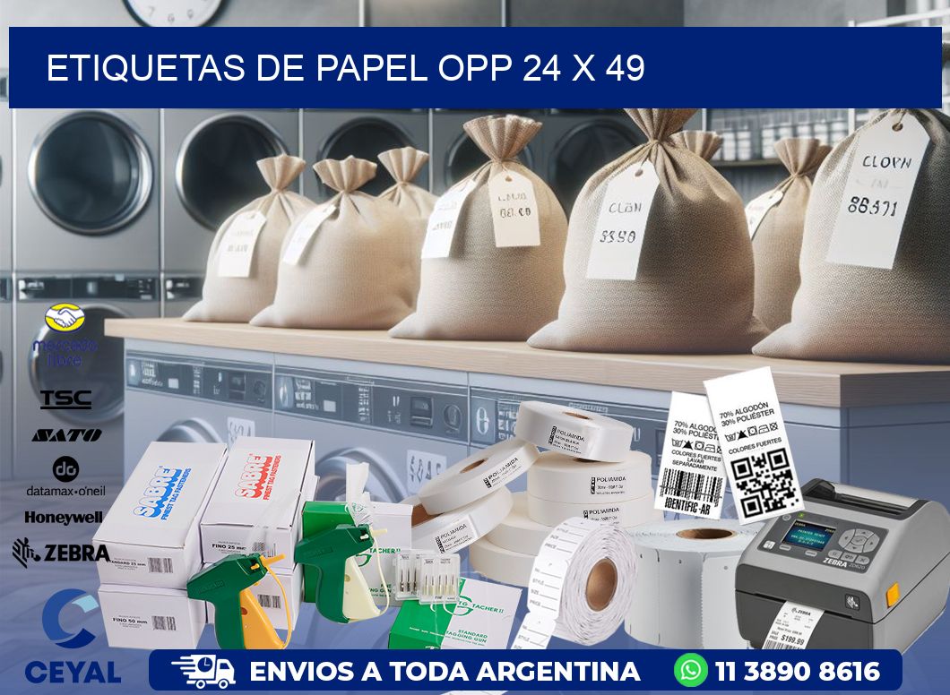 ETIQUETAS DE PAPEL OPP 24 x 49