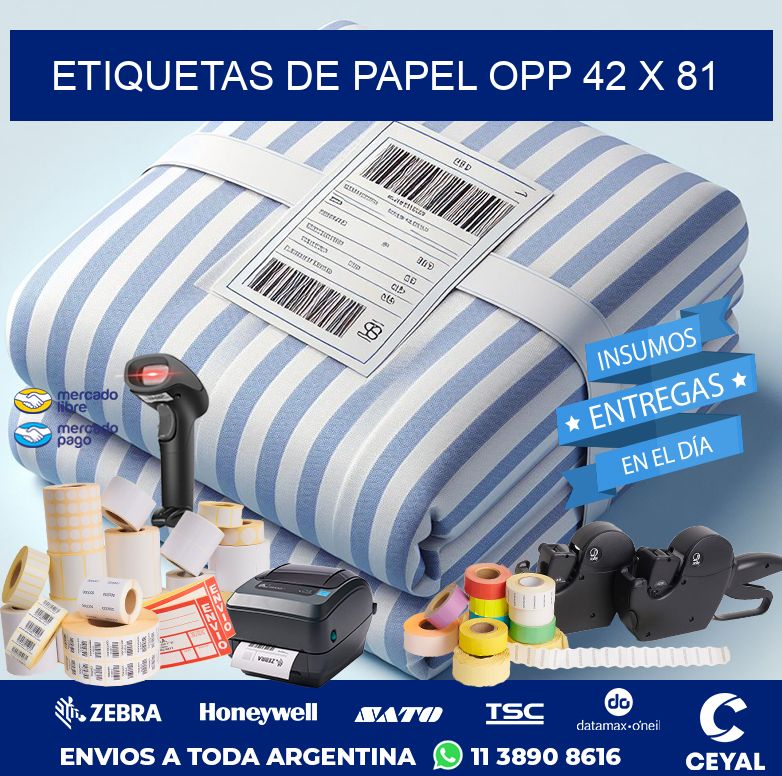 ETIQUETAS DE PAPEL OPP 42 x 81