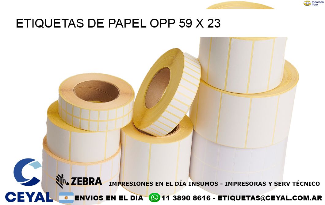 ETIQUETAS DE PAPEL OPP 59 x 23