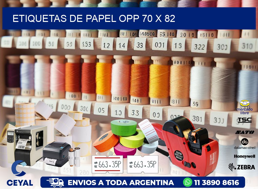 ETIQUETAS DE PAPEL OPP 70 x 82