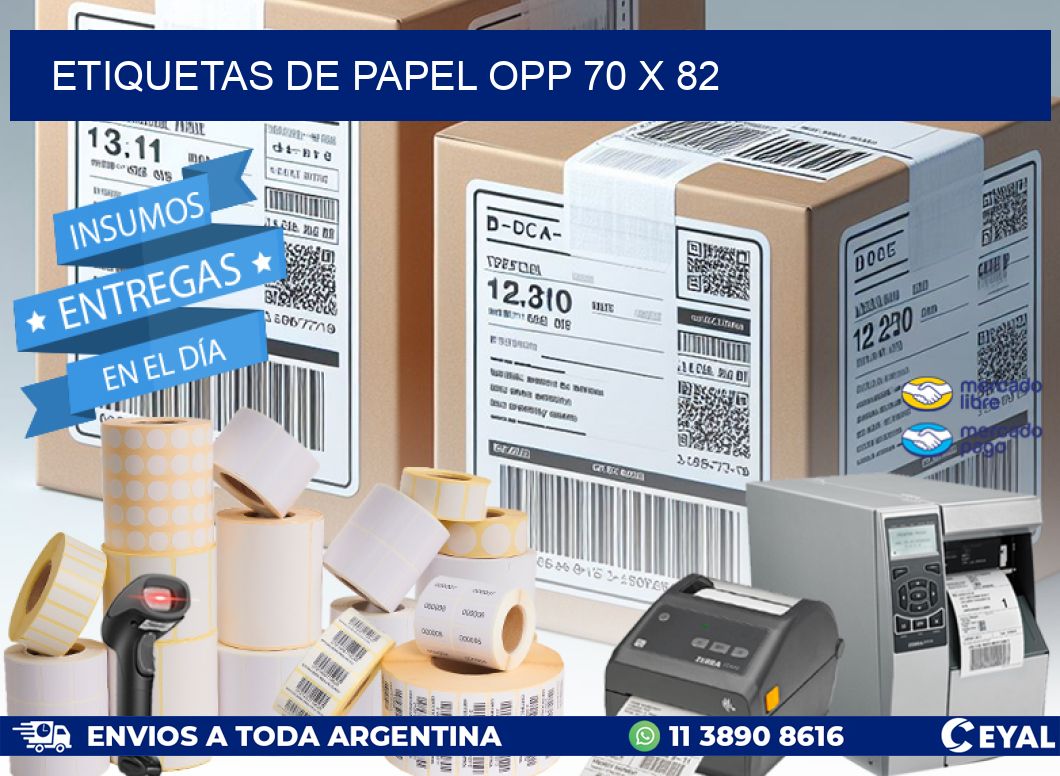 ETIQUETAS DE PAPEL OPP 70 x 82