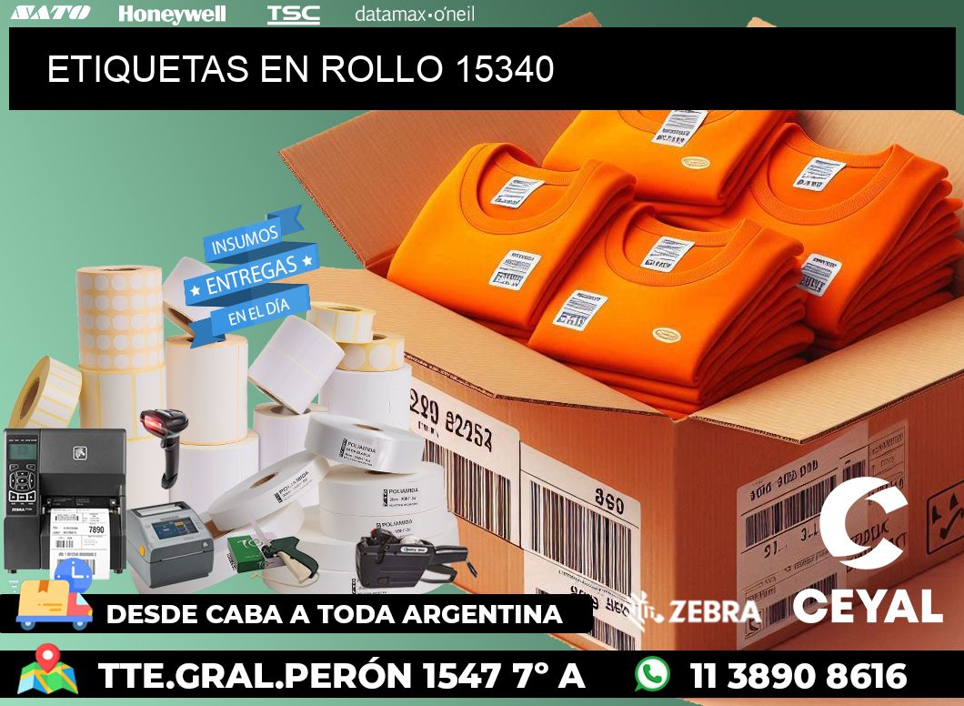 ETIQUETAS EN ROLLO 15340