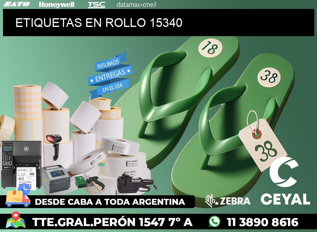 ETIQUETAS EN ROLLO 15340