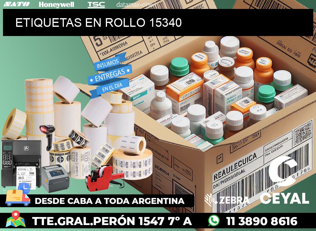 ETIQUETAS EN ROLLO 15340