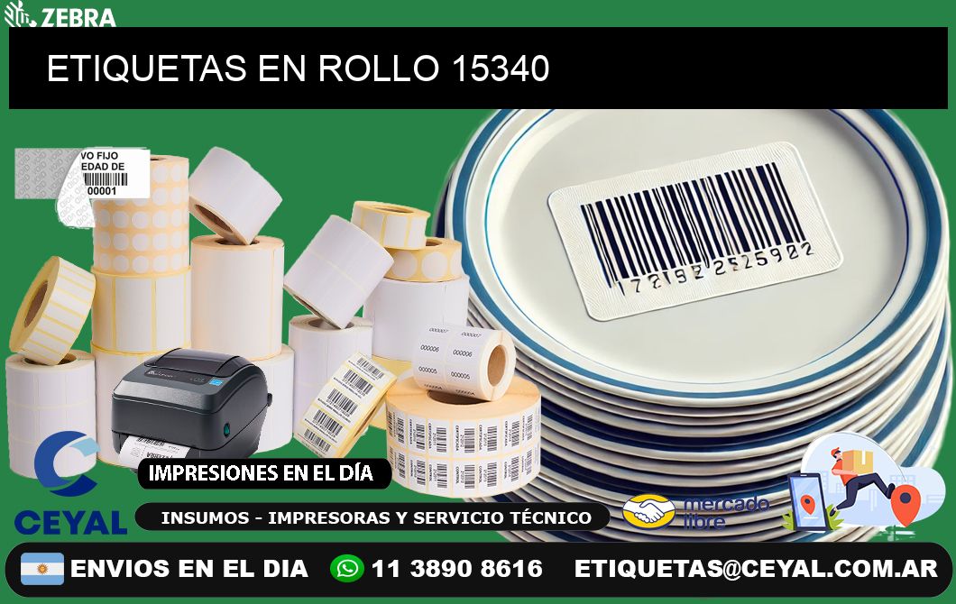 ETIQUETAS EN ROLLO 15340