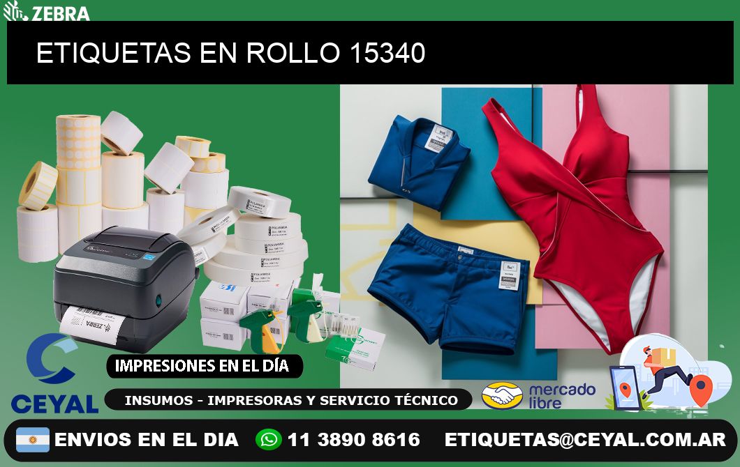 ETIQUETAS EN ROLLO 15340