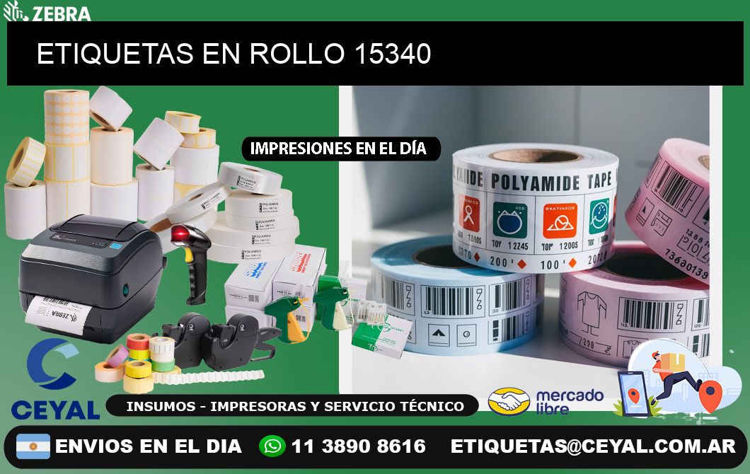 ETIQUETAS EN ROLLO 15340
