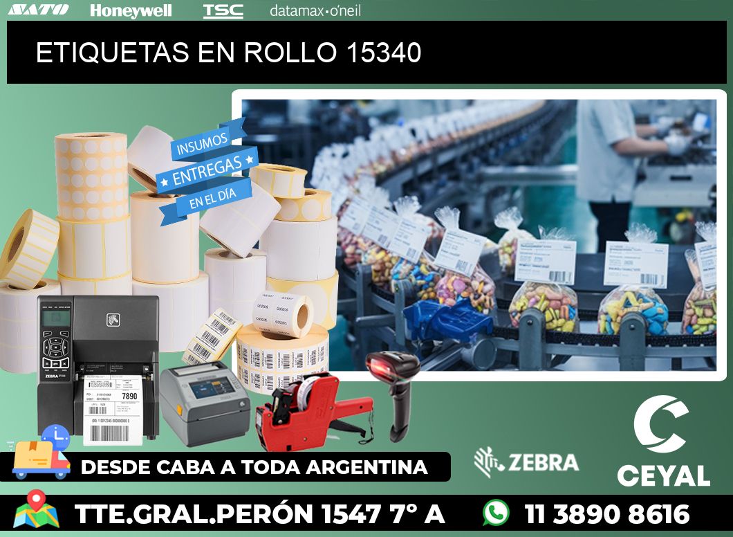 ETIQUETAS EN ROLLO 15340