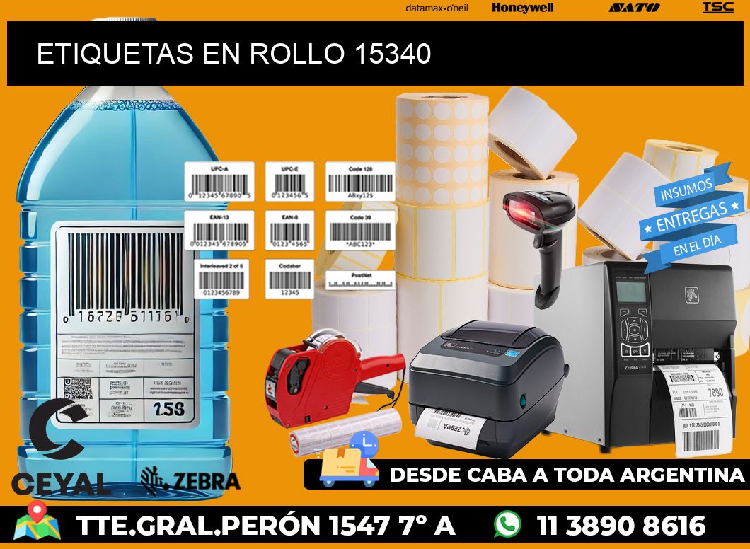 ETIQUETAS EN ROLLO 15340