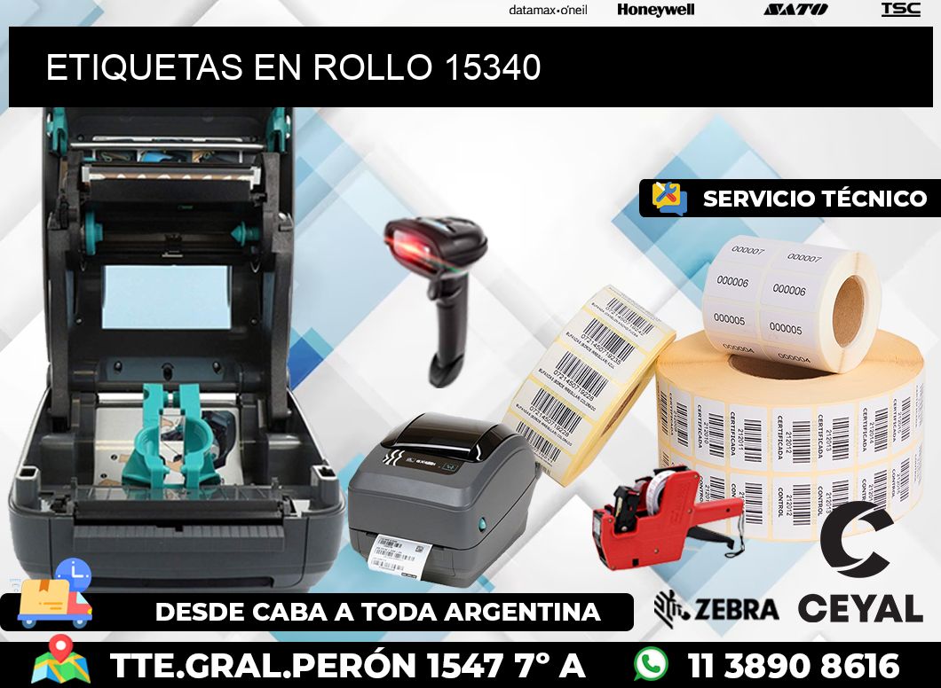 ETIQUETAS EN ROLLO 15340