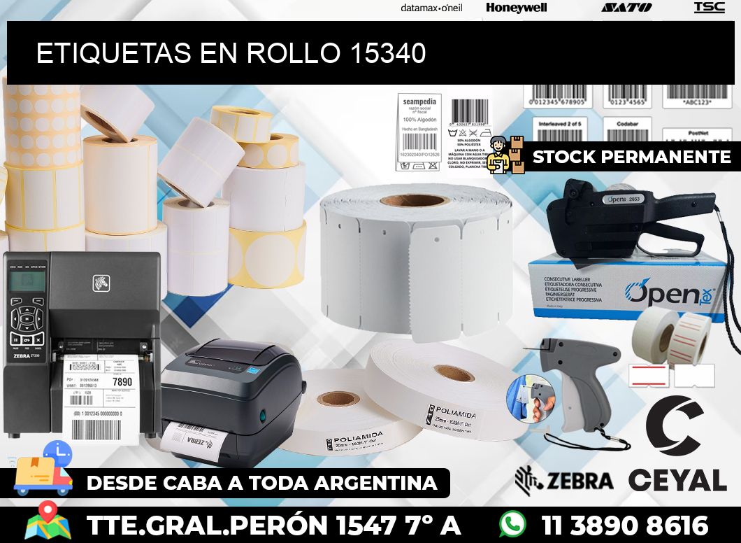 ETIQUETAS EN ROLLO 15340