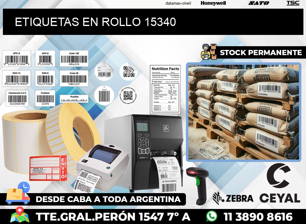ETIQUETAS EN ROLLO 15340
