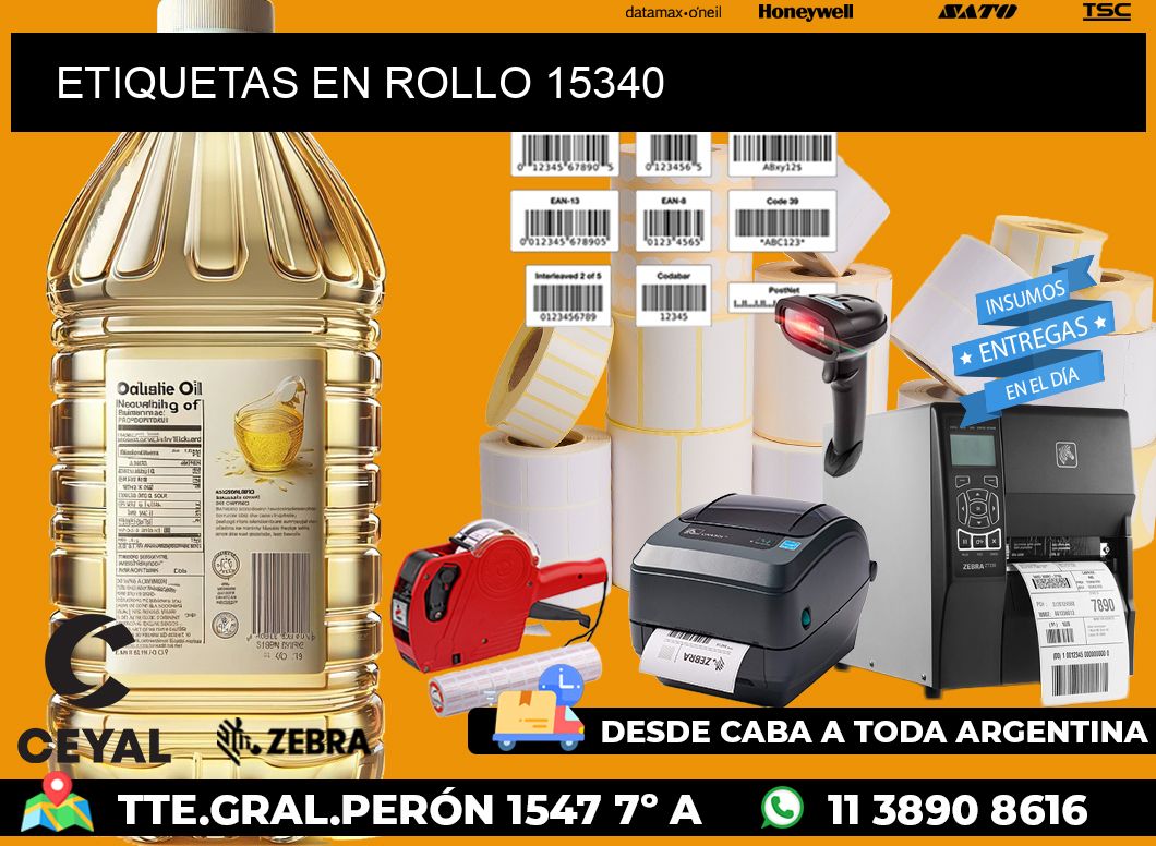 ETIQUETAS EN ROLLO 15340
