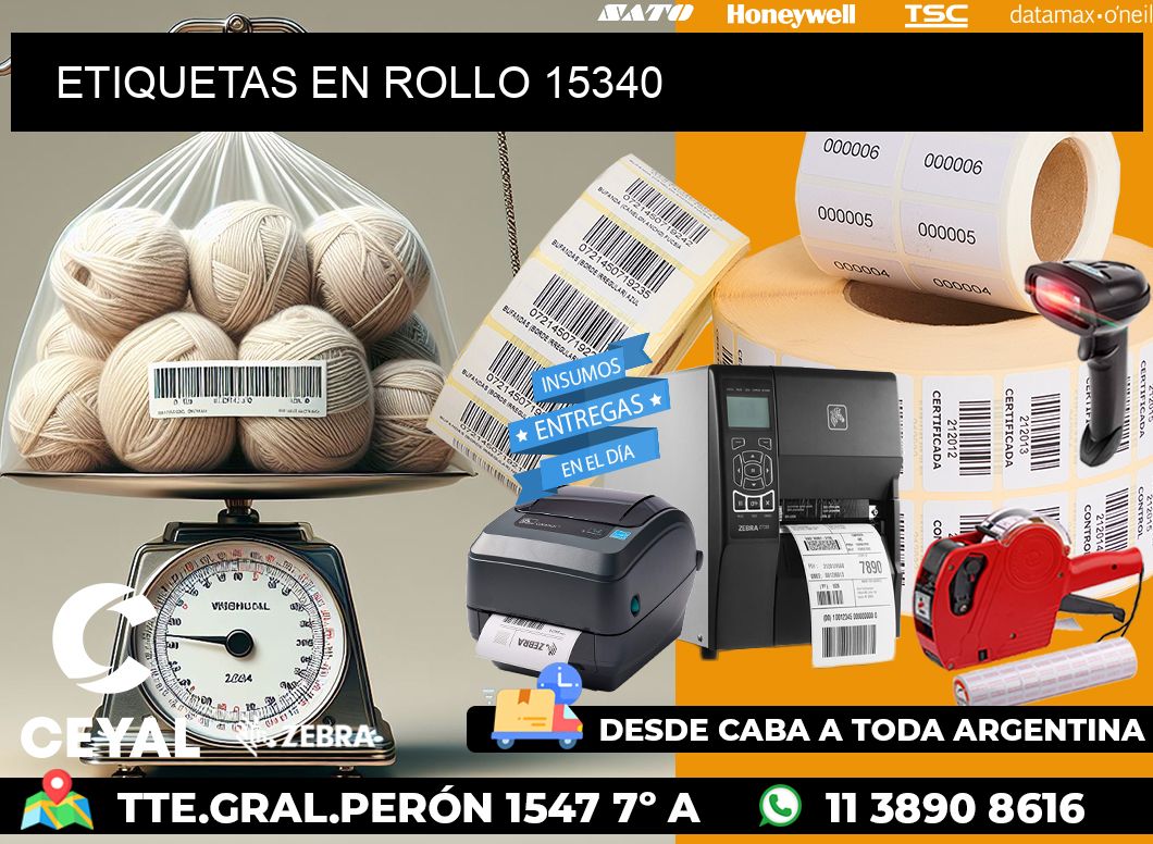 ETIQUETAS EN ROLLO 15340
