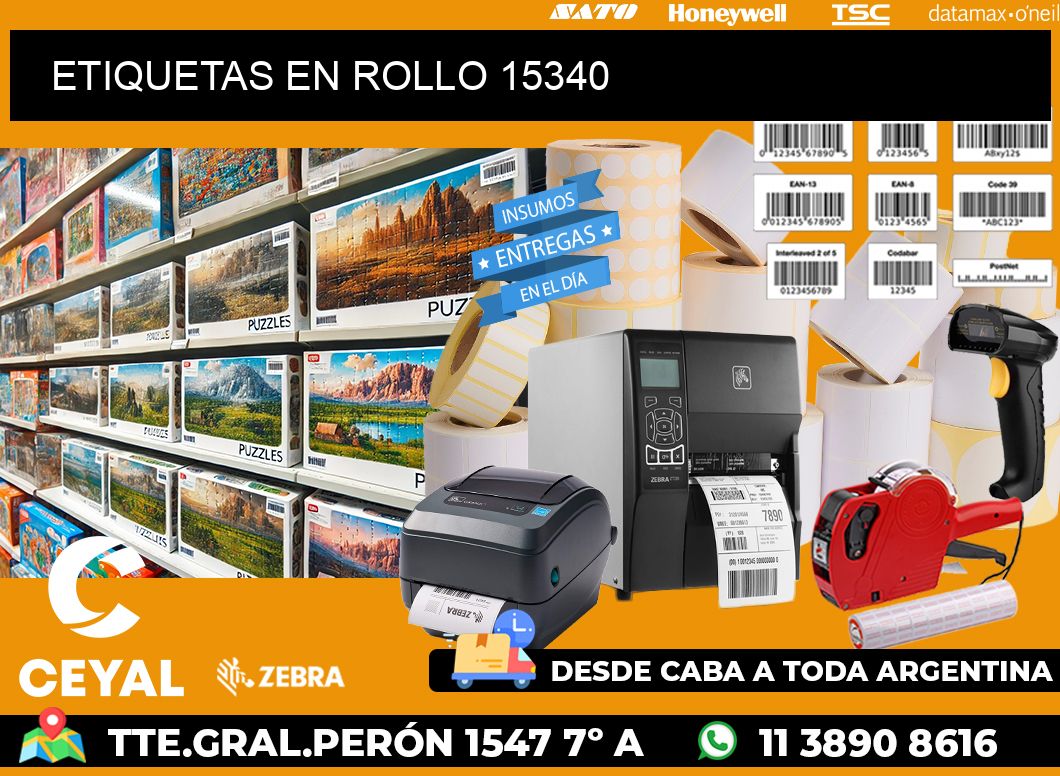 ETIQUETAS EN ROLLO 15340