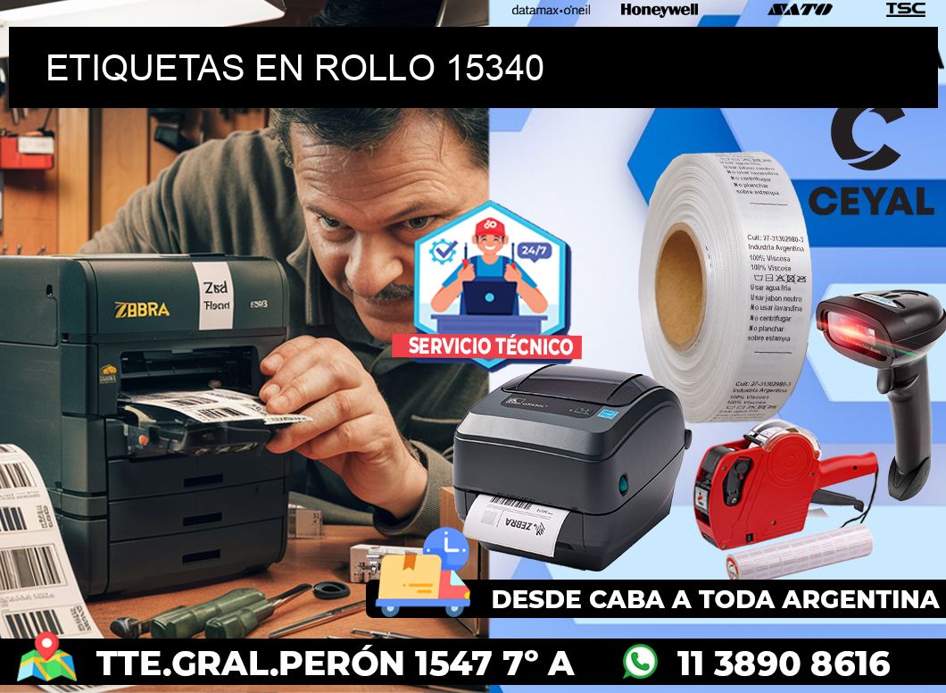 ETIQUETAS EN ROLLO 15340