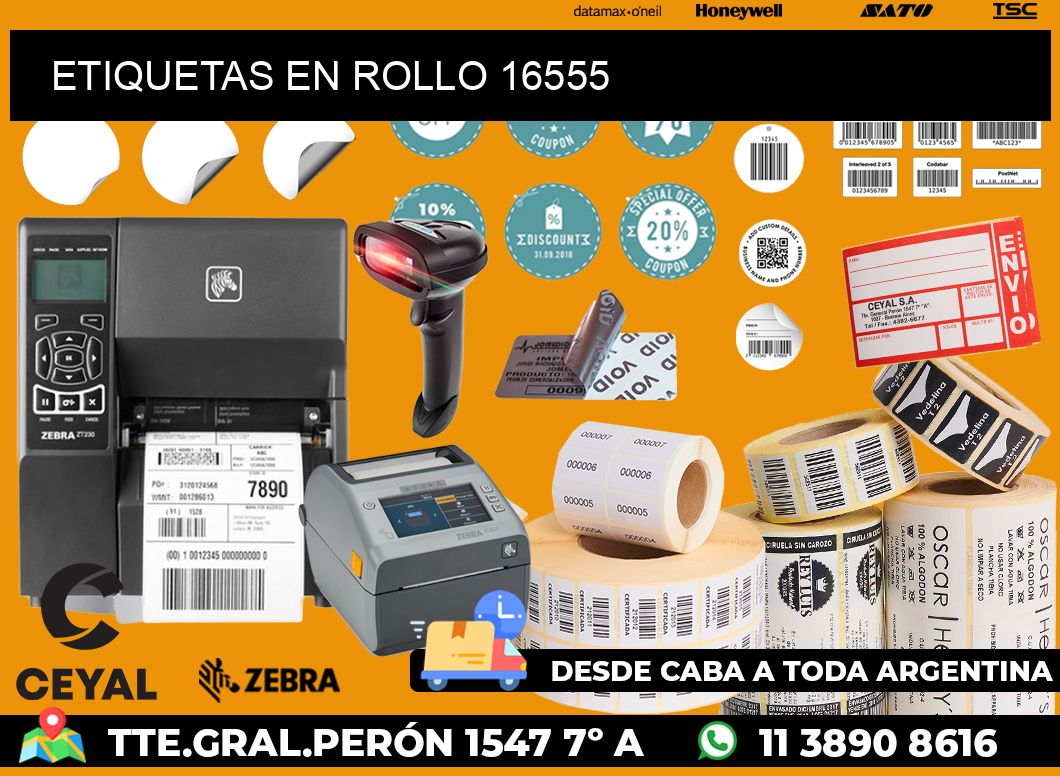 ETIQUETAS EN ROLLO 16555