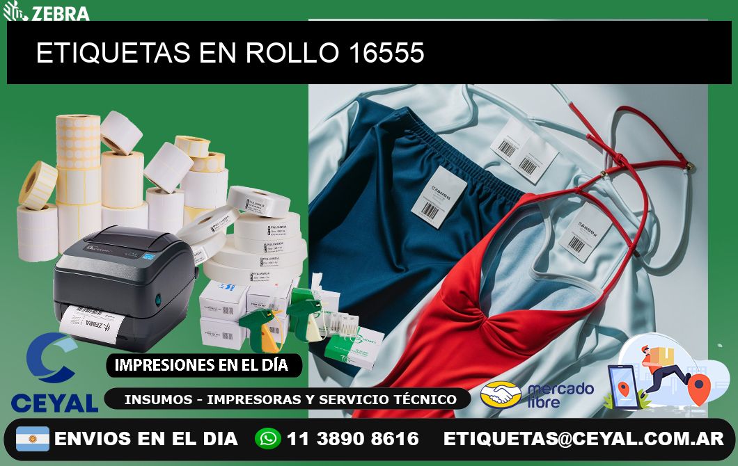ETIQUETAS EN ROLLO 16555