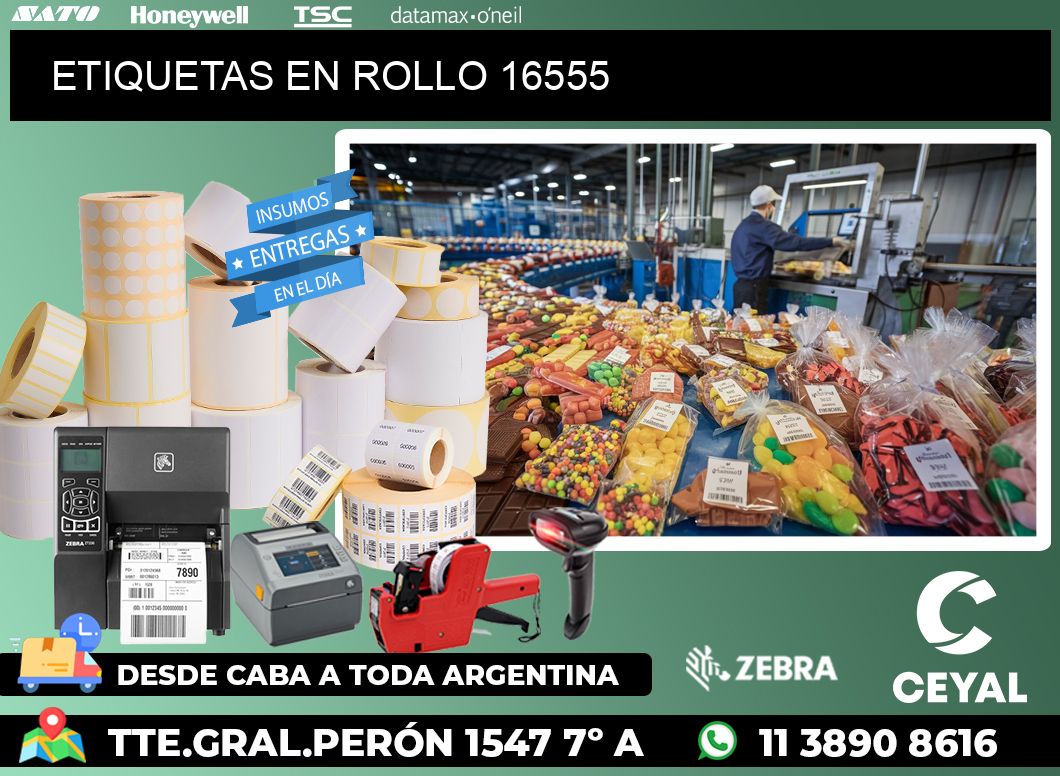 ETIQUETAS EN ROLLO 16555
