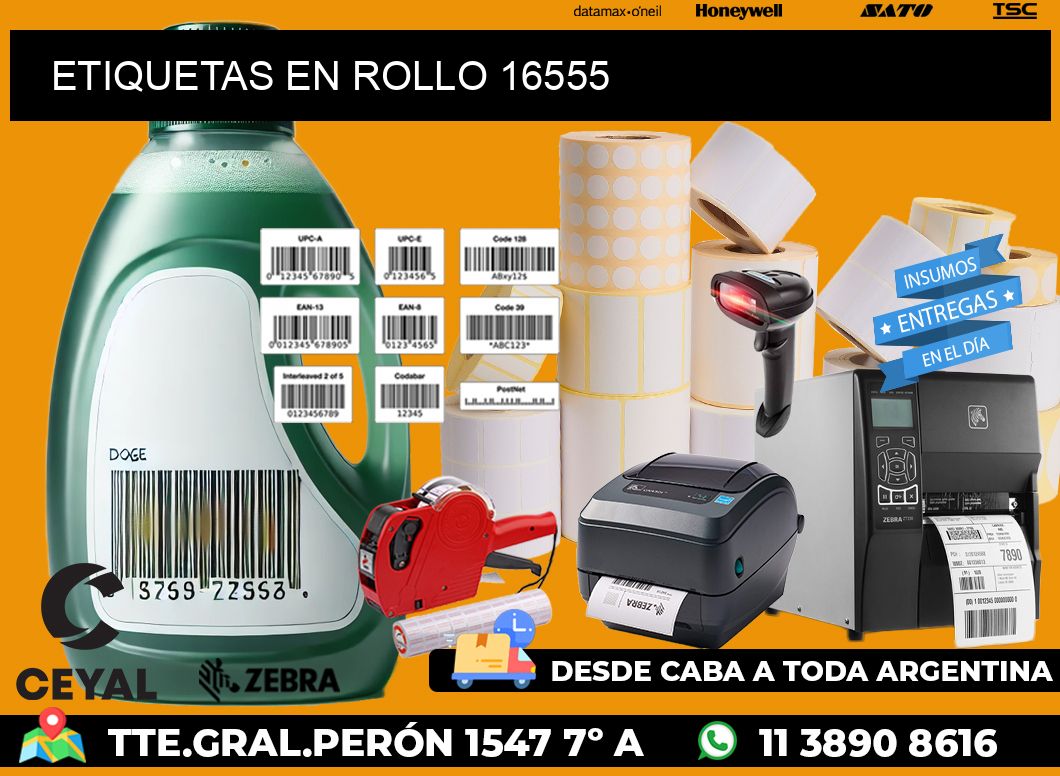 ETIQUETAS EN ROLLO 16555
