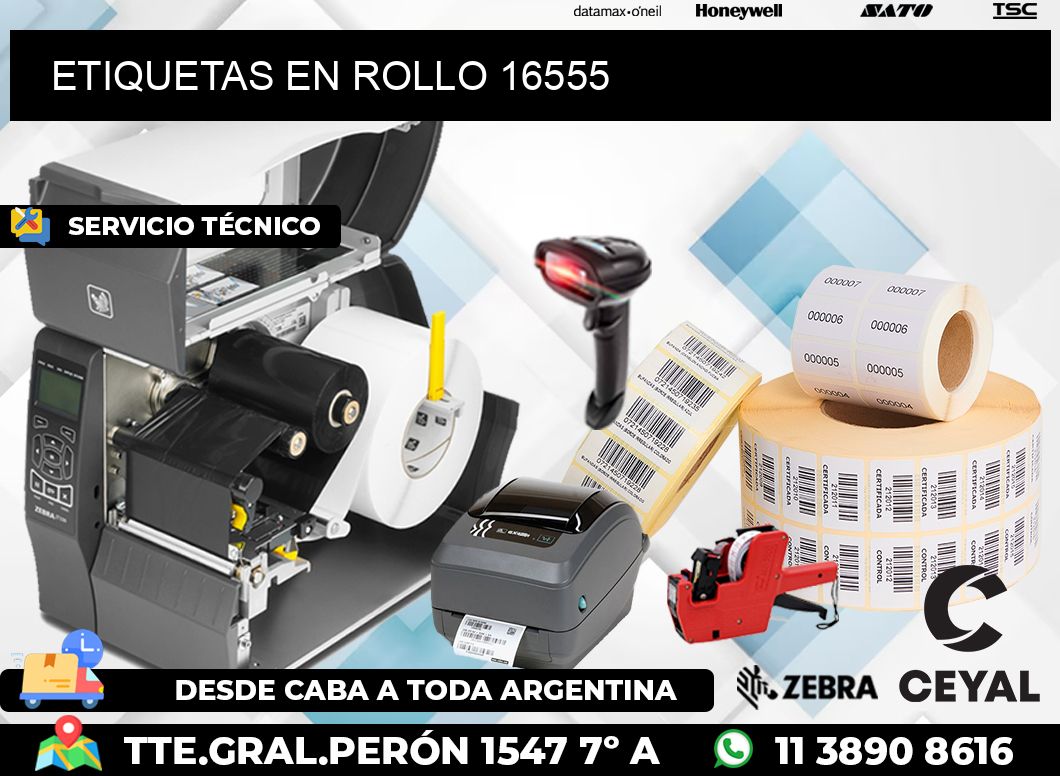 ETIQUETAS EN ROLLO 16555