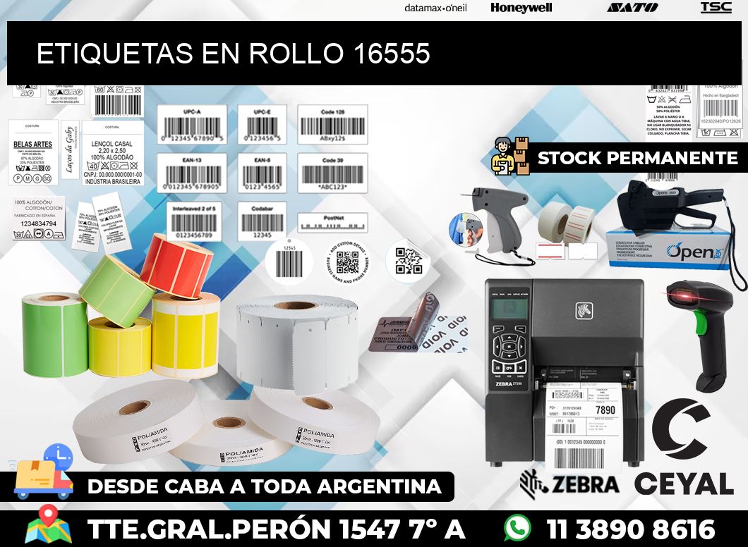 ETIQUETAS EN ROLLO 16555