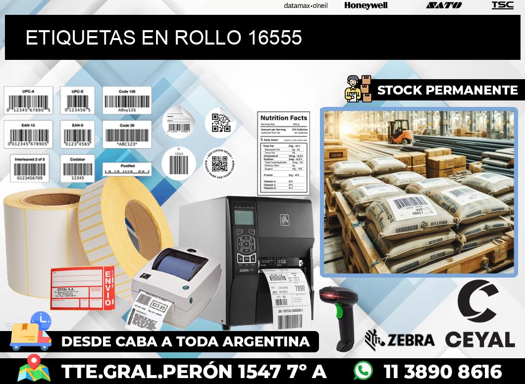 ETIQUETAS EN ROLLO 16555