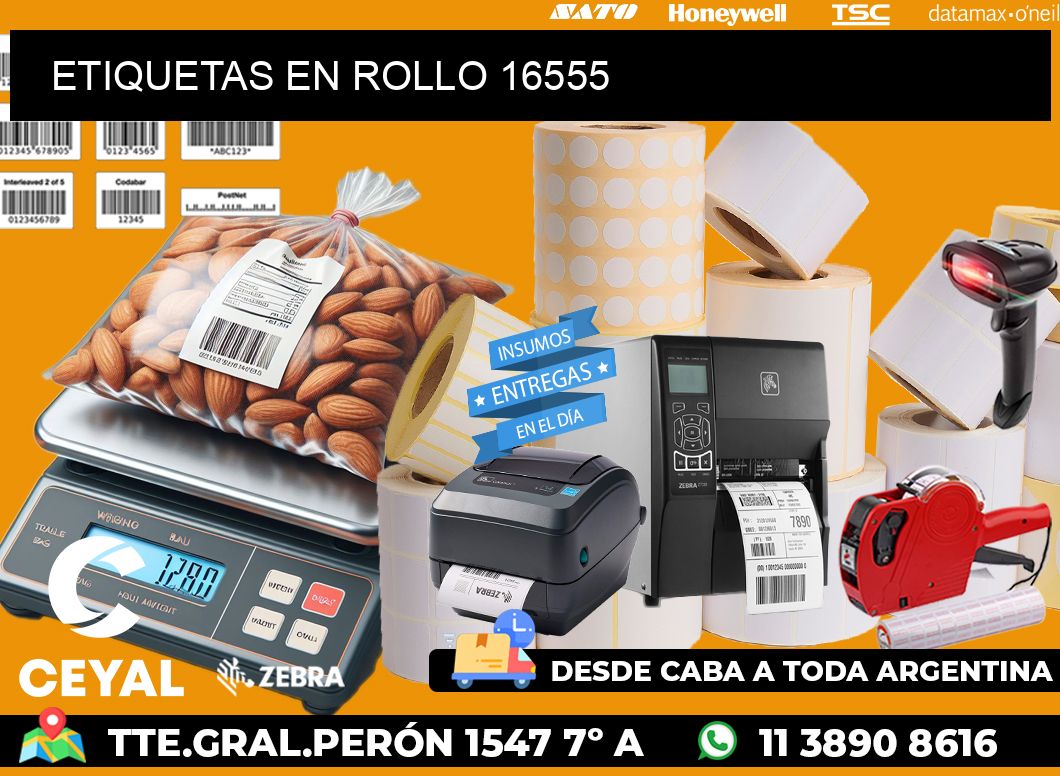 ETIQUETAS EN ROLLO 16555