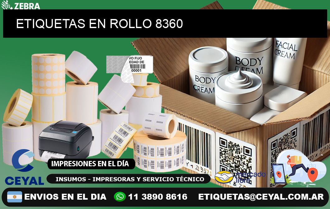 ETIQUETAS EN ROLLO 8360