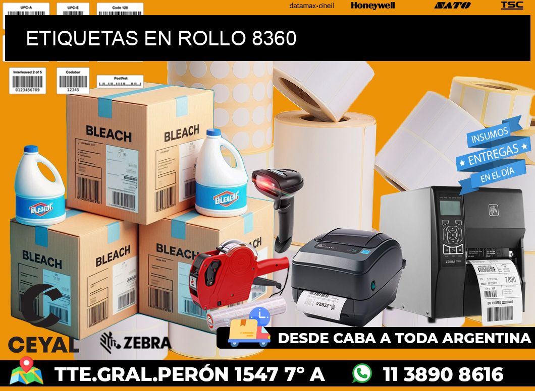 ETIQUETAS EN ROLLO 8360
