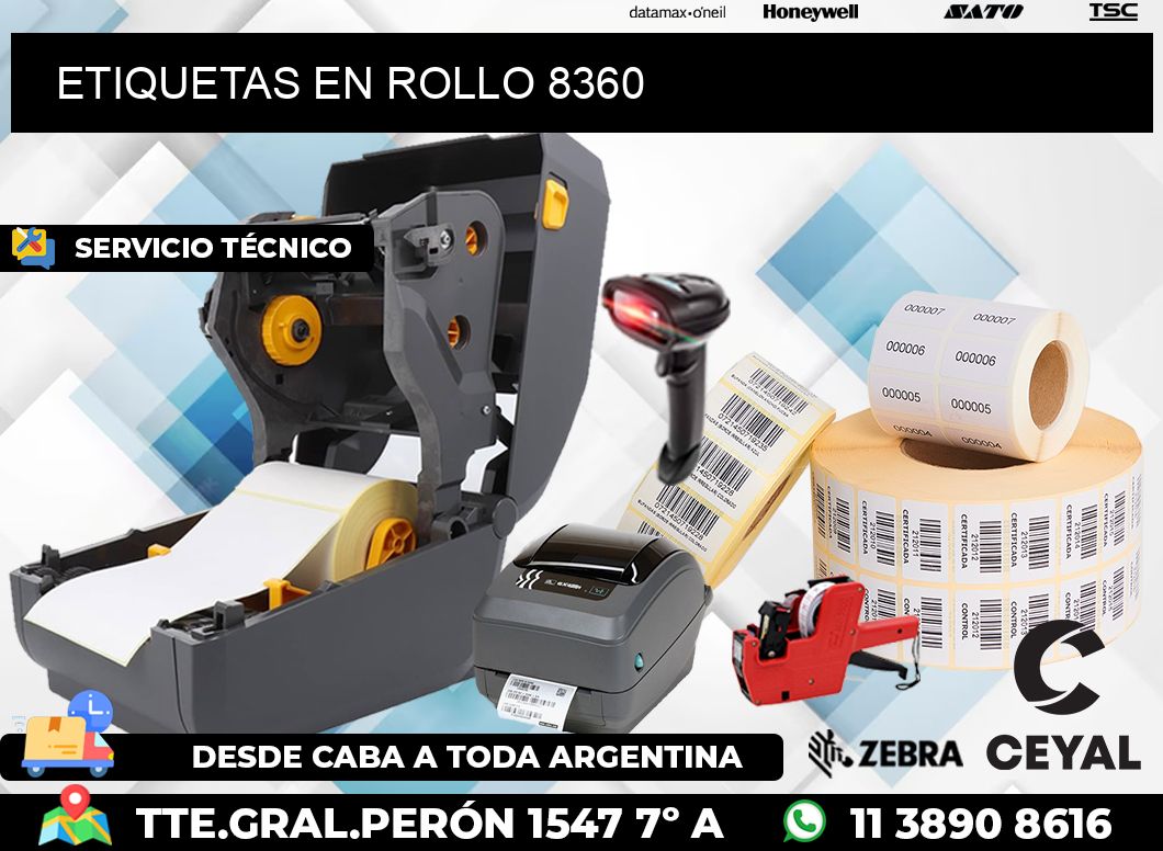 ETIQUETAS EN ROLLO 8360