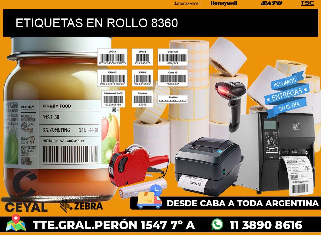 ETIQUETAS EN ROLLO 8360