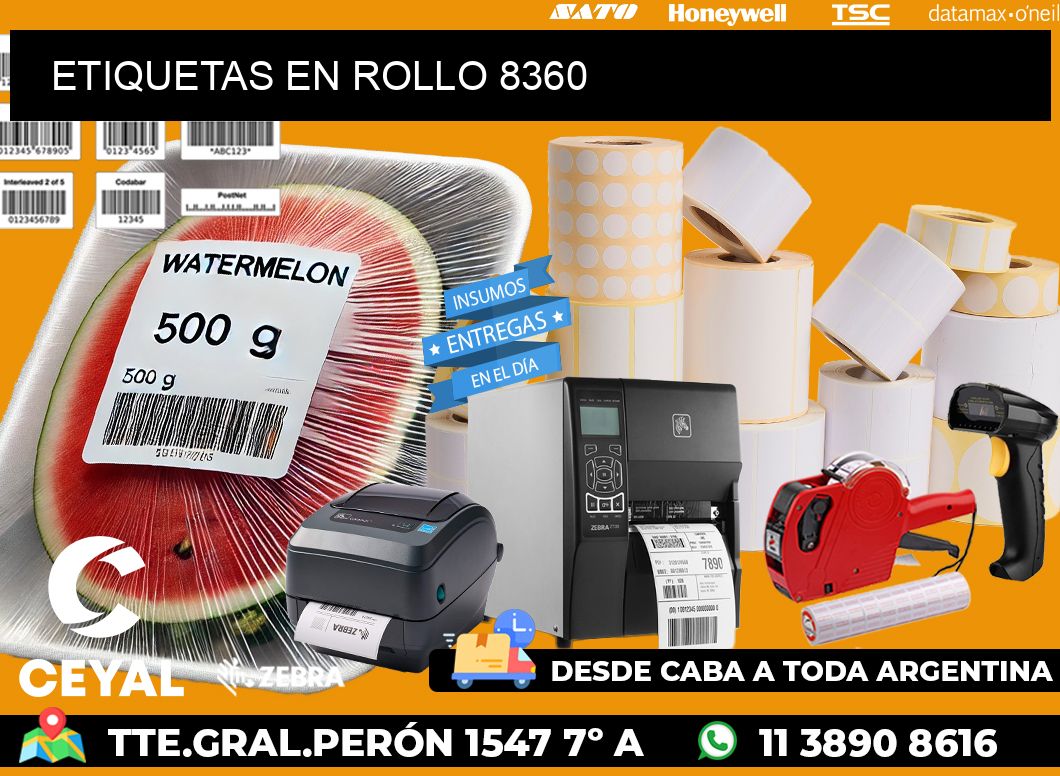 ETIQUETAS EN ROLLO 8360