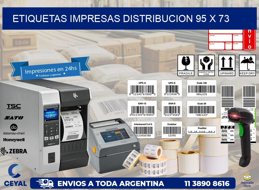 ETIQUETAS IMPRESAS DISTRIBUCION 95 x 73