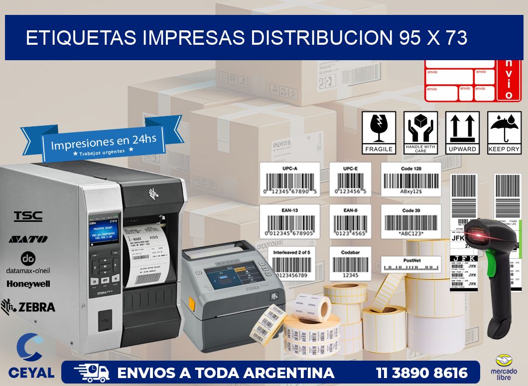 ETIQUETAS IMPRESAS DISTRIBUCION 95 x 73