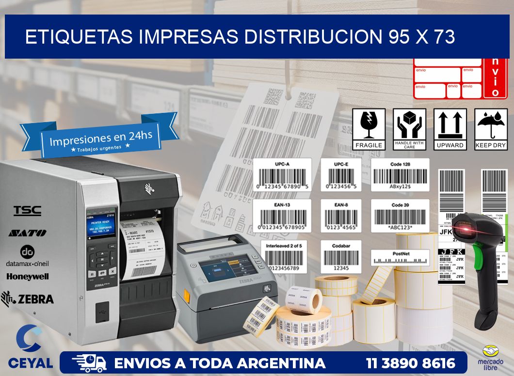 ETIQUETAS IMPRESAS DISTRIBUCION 95 x 73