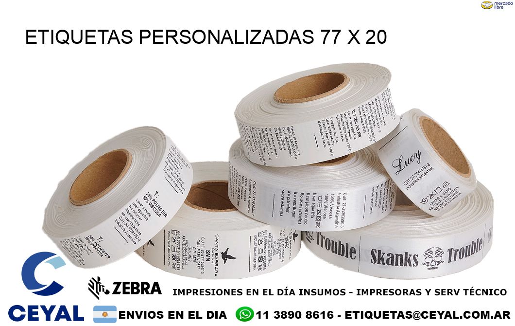 ETIQUETAS PERSONALIZADAS 77 x 20