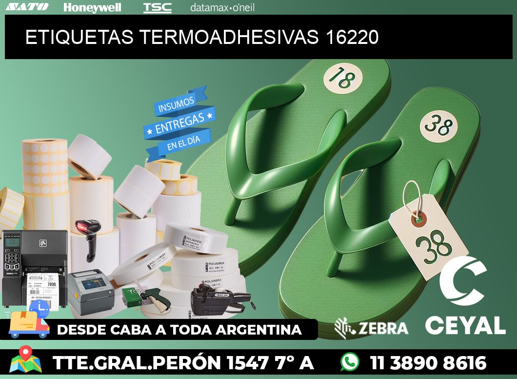 ETIQUETAS TERMOADHESIVAS 16220