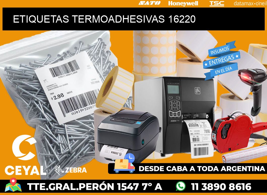 ETIQUETAS TERMOADHESIVAS 16220