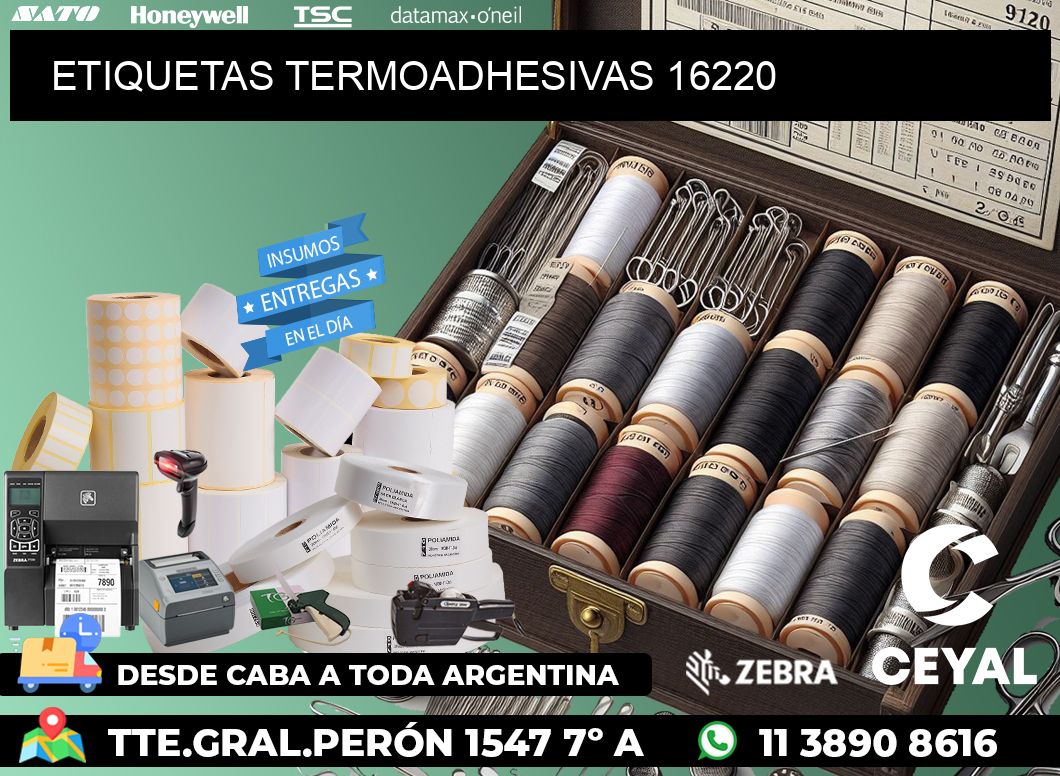 ETIQUETAS TERMOADHESIVAS 16220
