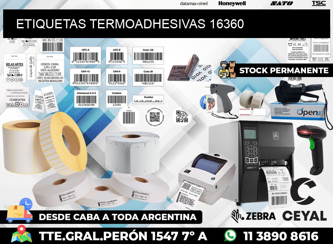 ETIQUETAS TERMOADHESIVAS 16360