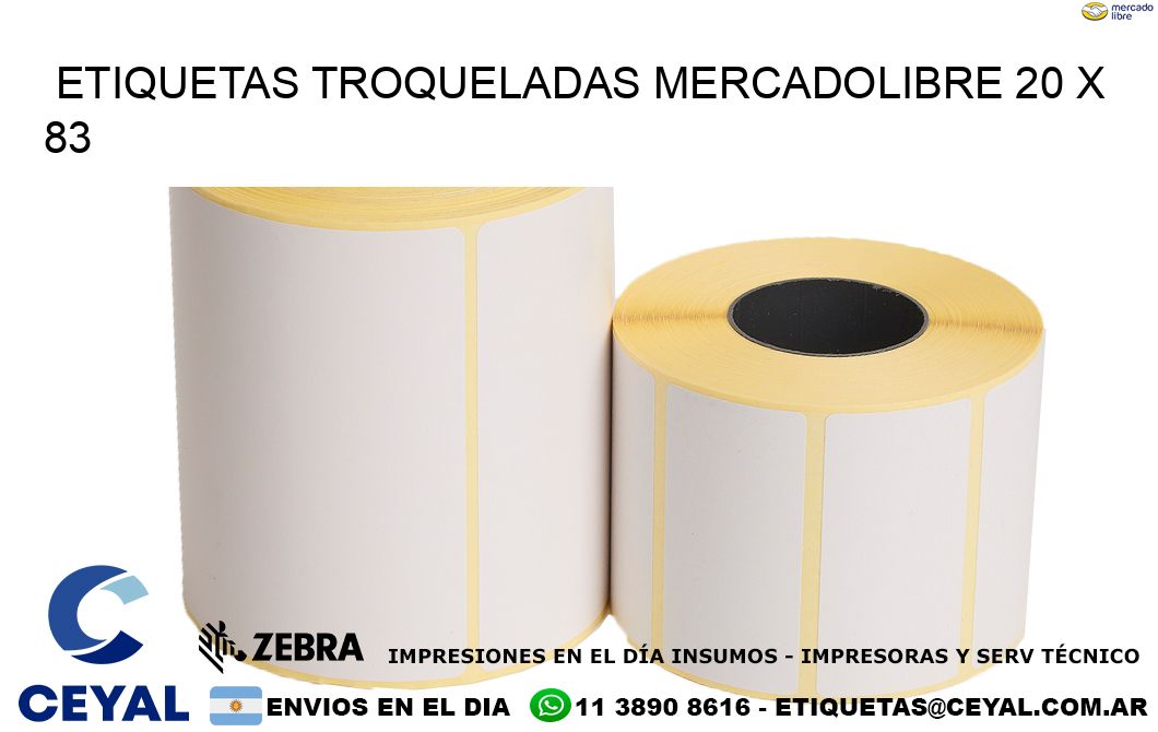 ETIQUETAS TROQUELADAS MERCADOLIBRE 20 x 83