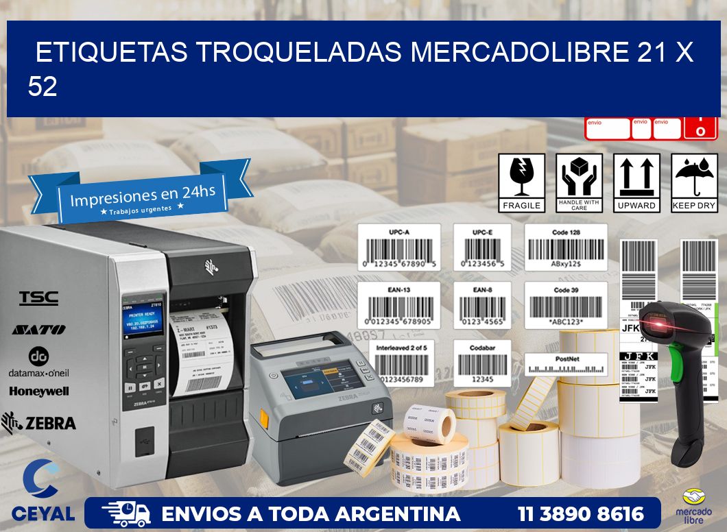 ETIQUETAS TROQUELADAS MERCADOLIBRE 21 x 52