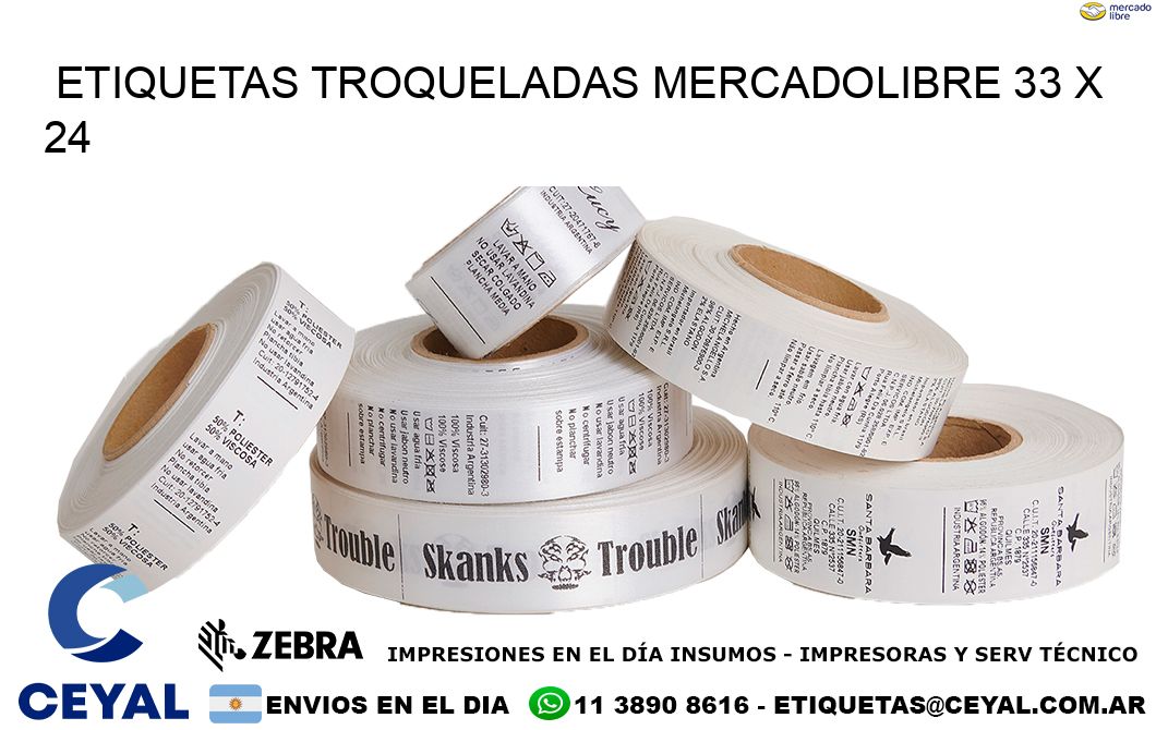 ETIQUETAS TROQUELADAS MERCADOLIBRE 33 x 24