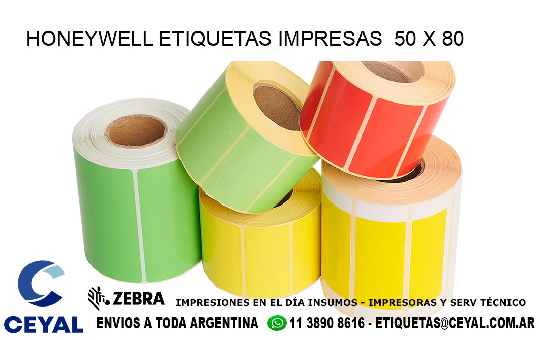 HONEYWELL ETIQUETAS IMPRESAS  50 x 80